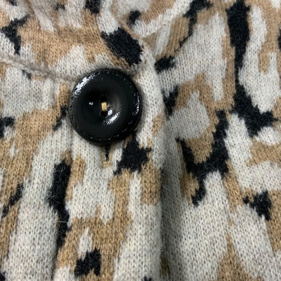 CHIARAMENTE Wool Blend One Button Animal Print Cardigan / Jacket MADE IN ITALY M - Picture 8 of 10